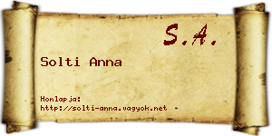 Solti Anna névjegykártya