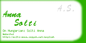 anna solti business card